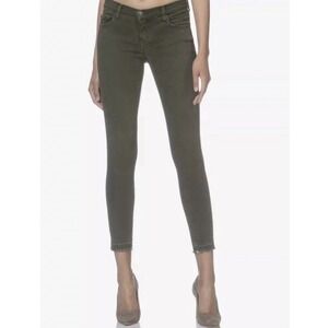 Current/Elliot The Stiletto Forest Night Released Hem Green Jeans Low Rise Sz 26